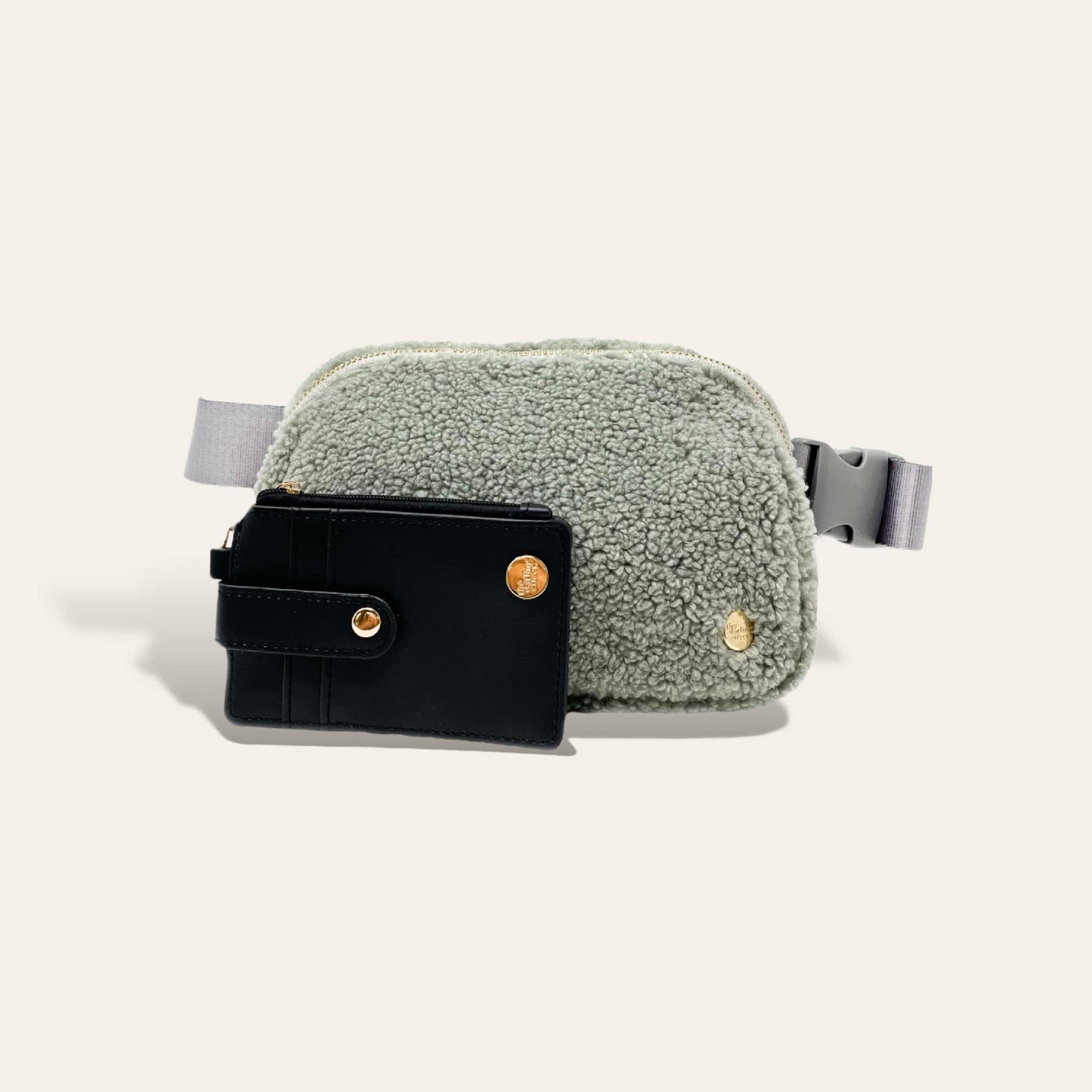 Sherpa Belt Bag with Keychain Wallet -Grey