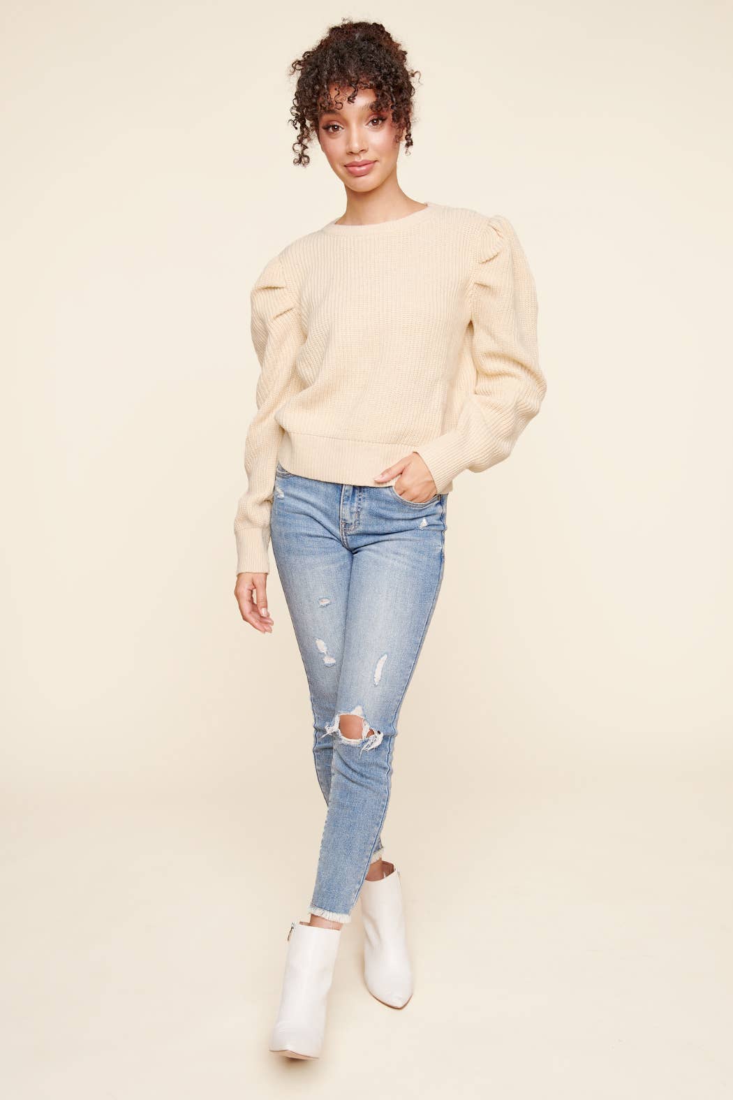 Freya Drape Sleeve Sweater