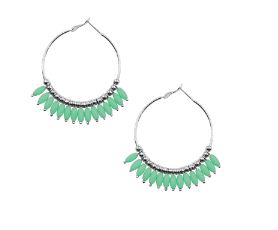 Kinsley Armelle Mint & Coral Hoops