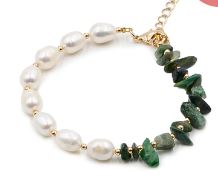 Kinsley Armelle Jade and Pearl Bracelet