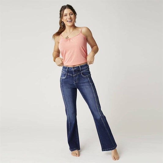 Everstretch Flare Jeans with Front Vertical Seaming
