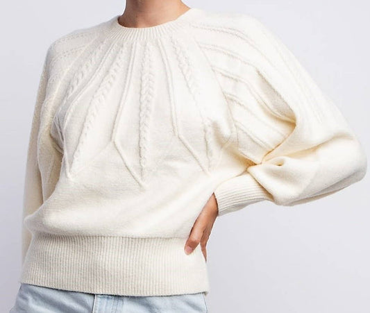 Cream Design Knit Sweater