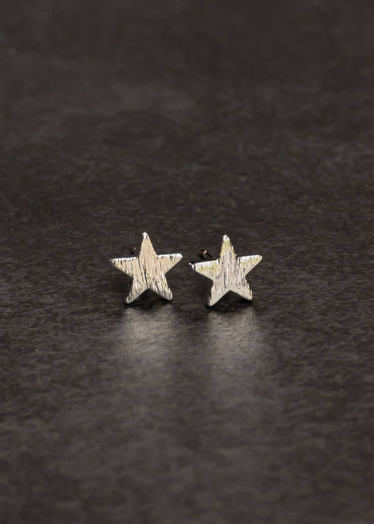 Silver Star Stud Earrings