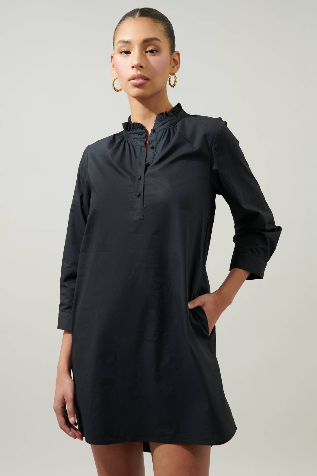 Camden Poplin Collared Shirt Dress